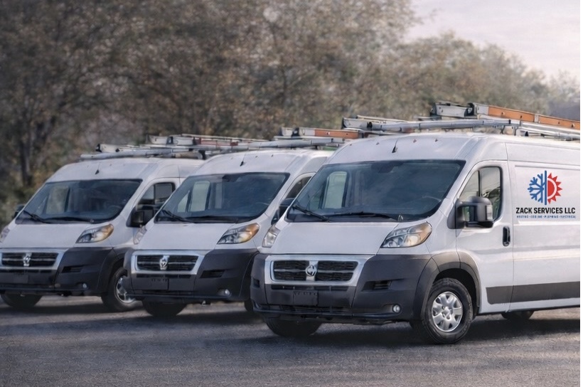 Zack Services fleet of service vans